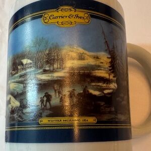 Currier & Ives Winter Morning Mug - White 1854 picture